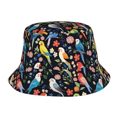 Bucket Hat Unisex for Men Women Cute Funny Fashion Fishing Hat Trippy Art Casual Fisherman Cap - color: Bird