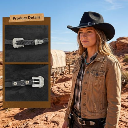 Western Cowboy Hat for Women, Shapeable Wide Brim Classic Cowgirl Hat - color: Color 2