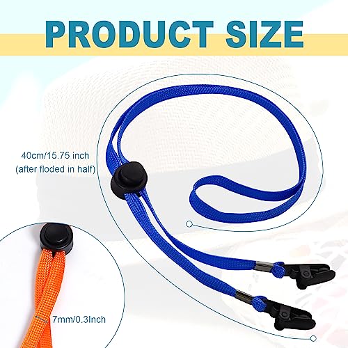 Sucrain 5 Pieces Adjustable Hat Strap Clips Hat Chin Cord for Golfing, Fishing, Boating - color: Multicolored