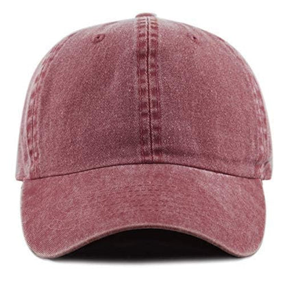 The Hat Depot 100% Cotton Pigment Dyed Low Profile Dad Hat Six Panel Cap - color: 1. Burgundy
