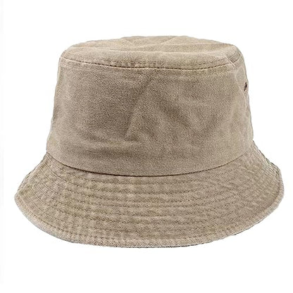 Premium Cotton Bucket Hats,Packable Hats for Men Women,Summer Bucket Hat,Fishing Sun Hats - color: Khaki