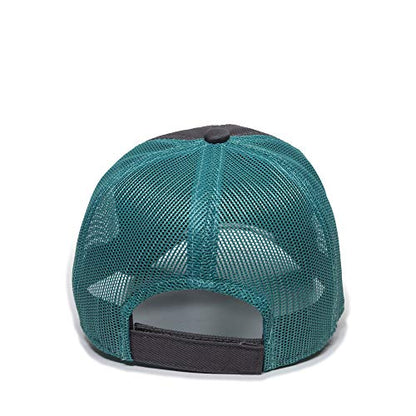 Outdoor Cap Garment Washed Meshback Cap - color: Charcoal/Aqua