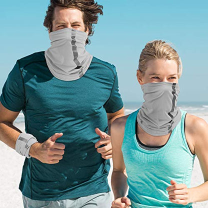 SATINIOR 4 Pcs Neck Gaiter Face Mask for Men, High Vis - color: Grey