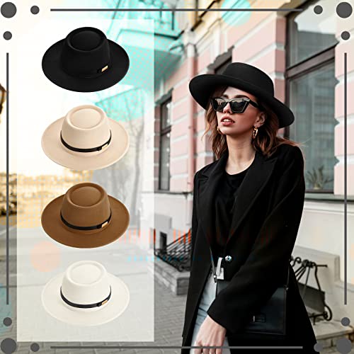 Hercicy Wool Fedora Hat for Women - color: Black, White, Camel, Khaki