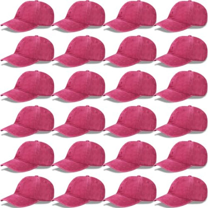 24Pack Baseball Cap Blank Trucker Hats Bulk Wholesale Hats Adjustable Plain for Men Women - color: Red