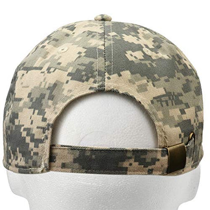 Falari Classic Baseball Cap Dad Hat 100% Cotton Soft Adjustable Size - color: Camouflage - Gray Digital