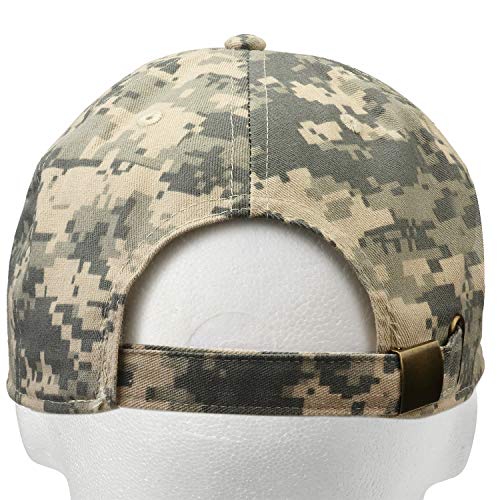 Falari Classic Baseball Cap Dad Hat 100% Cotton Soft Adjustable Size - color: Camouflage - Gray Digital