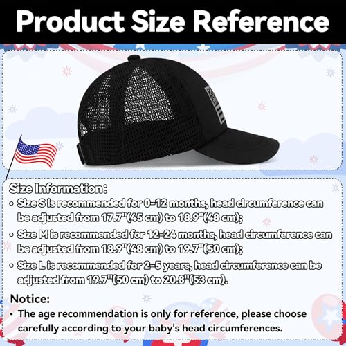 Olreco Baby Baseball Cap Toddler Baseball Hat with Mesh Infant Hat for Baby Boy Hats Toddler Ball Cap Kids Trucker Hats Girls - color: Black With Black Grey Usa Flag, size: 12-24 Months