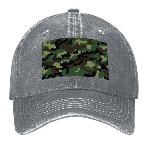 Vintage Baseball Cap Cotton Adjustable Dad Hats Washed Cowboy Hat Green Military Camo Trucker Hat for Men Women - color: Carbon Gray-style