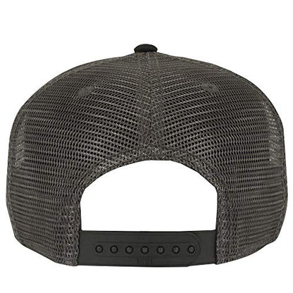 OTTO SNAP Hawaiian Pattern Square Flat Visor 6 Panel Pro Style Snapback Hat - color: Blk/Ch.gry/Ch.gry