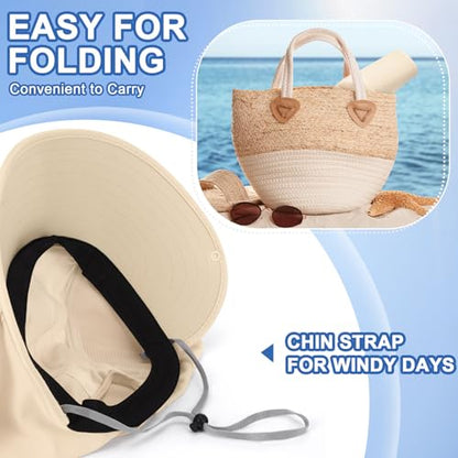 Skicuff 1/3 Pcs Women Sun Hat with Neck Flap - color: Beige