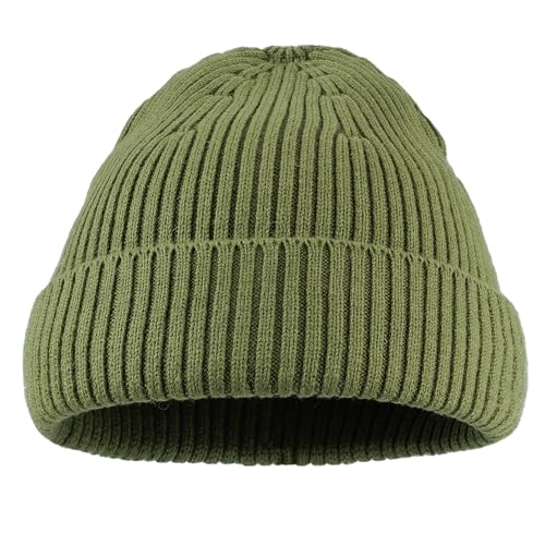 Clakllie Swag Beanie for Men Cuffed Thick Knitted Hat Warm Winter Hats Plain Stocking Skullcap Stretchy Fisherman Beanies Hat - color: Cdus-kh43-green