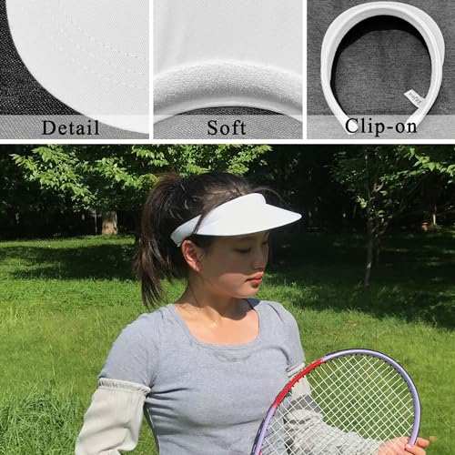 3 Pack Sports Sun Visor Hat Women Men Adjustable Clip On Visors Outdoor Golf Beach Cap - color: White, Pink, Black
