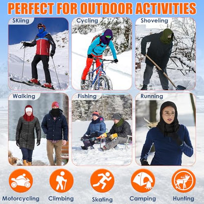 Winter Balaclava Ski Mask: Warm Fleece Hood Hats Face Cover - color: Black