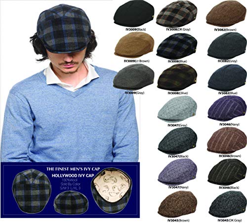 EPOCH Men's Contemporary Winter Wool Newsboy Ivy Hat - color: Iv3047navy, size: Small-Medium