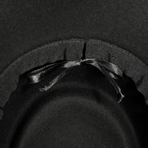 Lucky Brand Womens Ranger Hat | Wide Brim | Felt | Rancher | Americana | Western Inspired | Classic | Fashion | Cowboy - color: Rhinestone Tie - Black