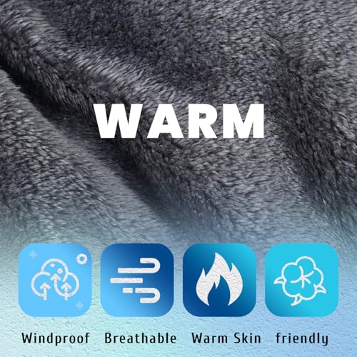 4 Pcs Winter Fleece Balaclava Ski Mask Glove Men Women - color: Black and Dark Gray