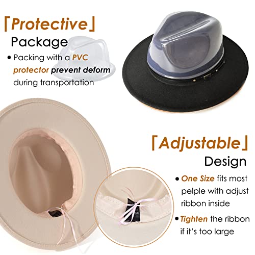 Lisianthus Women Belt Buckle Fedora Hat - color: Creamy