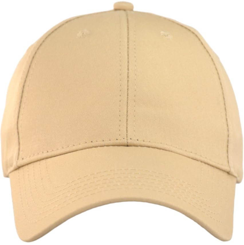 TSSGBL Classic Plain Baseball Cap, Small/M-L/XL-3XL Big Head Fit, Unisex Adjustable Cotton Structured Golf Dad Hat - color: C-khaki, size: XX-Large