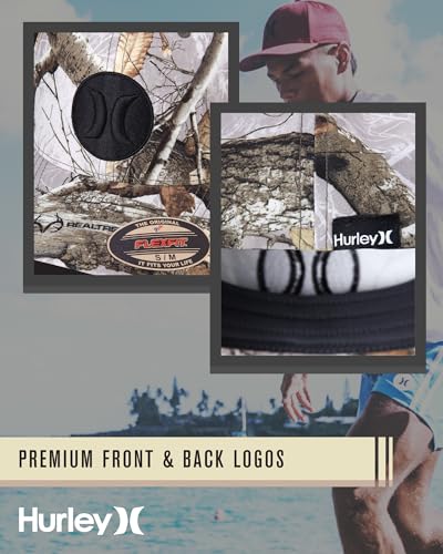 Hurley Men's Caps - One & Only Flexfit Baseball Cap - Fitted Hats for Men (S-XL) - color: Reeltree Camo, size: Small-Medium