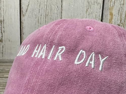 Embroidered Baseball Caps for Men and Women - color: Bad Hair Day (Washed Pink)