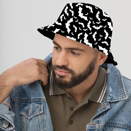 Bucket Hat for Men Women Funny Holiday Fishing Hat Cute Fisherman Cap - color: H-bat
