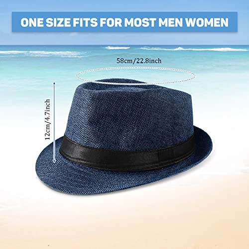 Tarpop 10 Pcs Fedora Hats for Men Women with Brim Unisex Hat Gangster Cap 1920s Party Accessory - color: Mixed Colors, style: Simple Style