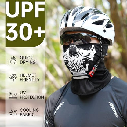 Balaclava Ski Mask, Sun Protection Breathable Face Cover Men Women - color: Skull-01