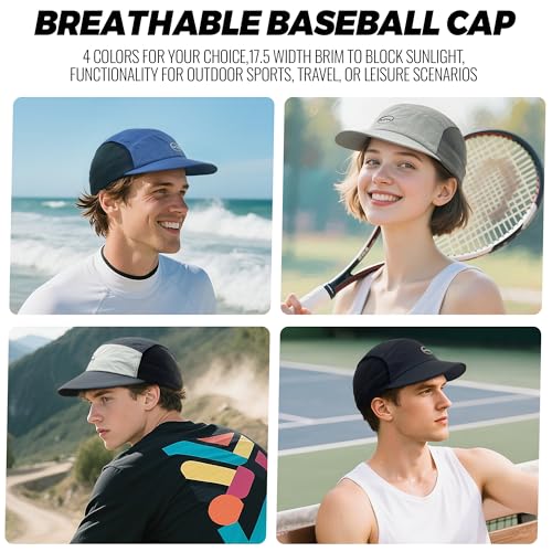 Croogo Mesh 5 Panel Hat Quick Drying Running Baseball Cap for Outdoor - color: Lightgrey