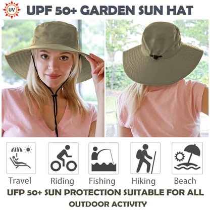 Solaris Wide Brim Sun Hat with Neck Flap - color: Olive, size: One Size