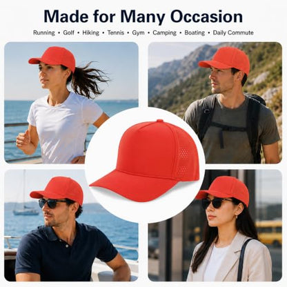 5 Panel Baseball Cap Quick Dry Mesh Snapback Hat for Women Men - color: Orange