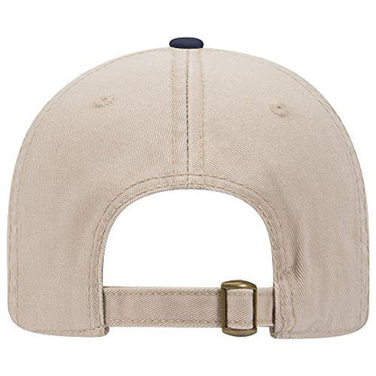 OTTO 6 Panel Low Profile Garment Washed Superior Cotton Twill - color: Nvy/Kha