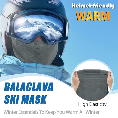 Winter Balaclava Ski Mask for Men Women - Windproof Thermal Face Mask for Snowboard Cycling Running for Cold Weather - color: Navy Blue/Deep Grey