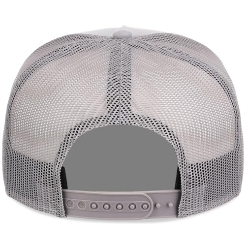 Lids Blank Essential 5-Panel Trucker Adjustable Snapback Hat - color: Grey