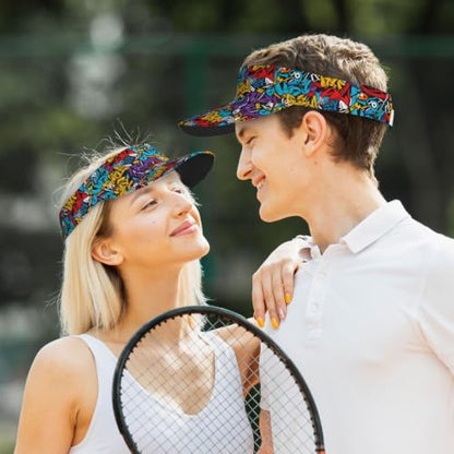 Leopard Print Sun Visor Hat Adjustable Sports Beach Cap for Men Women - color: 18