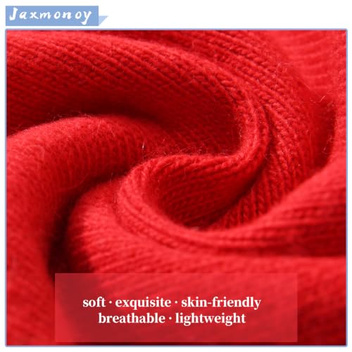 jaxmonoy Slouchy Knit Beanies Winter Hats for Women Men Soft Warm Reversible Slouch Cuffed Skull Knitted Beanie Cap - color: Red