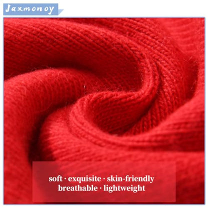 jaxmonoy Slouchy Knit Beanies Winter Hats for Women Men Soft Warm Reversible Slouch Cuffed Skull Knitted Beanie Cap - color: Red