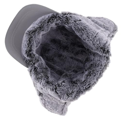Connectyle Trapper Hat for Men Women Faux Fur Winter Hat with Ear Flaps Water-Resistant Hunting Hats Ushanka Skiing Cap - color: Grey