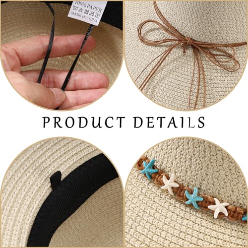 MILAKOO Straw Mesh Buckle Hat Ribbon Bow Cap Strap Foldable Roll Up Cap Sun Protection Hat for Travel - color: 02 Beige