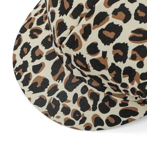 Newsboy Cabbie Baker boy hat Beret Cap for Women Pageboy Visor Paperboy Hat Sailor Fiddler Hat Adjustable - color: Leopard Beige