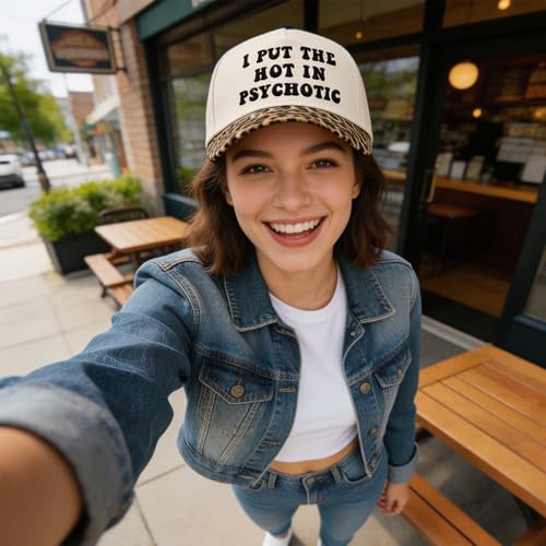 Embroidered Trucker hat for Women Men Baseball Hat Adjustable Unisex Cotton for Soccer Supporters - color: B-leopard Print