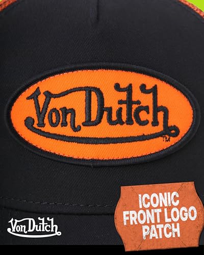 Von Dutch Unisex Trucker Hat, Colorblock, Mesh Back, Curved Bill, Snapback - color: Orange