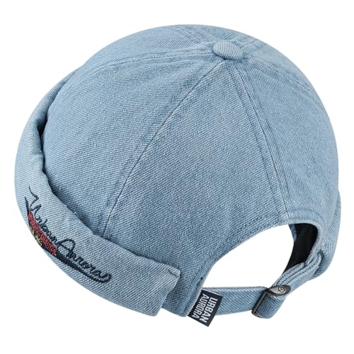 CLAPE Watch Cap Work Beanie Corduroy Docker Leon Brimless Hat Rolled Cuff Harbour Hat - color: Ct60-light Blue