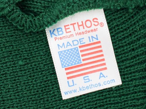 KBETHOS Made in USA Classic Men's Women's Cuffed Folded Acrylic Knit Beanie Hat Solid Unisex Cold - color: Dark Green Solid Long Beanie