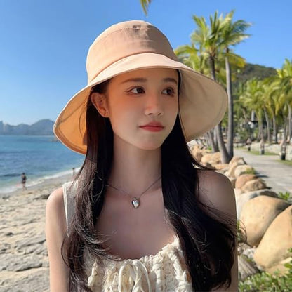 Gogobear Womens Sun Hats Summer UPF 50+ Wide Brim Beach Sun Hat - color: Orange