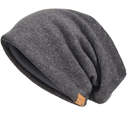 VECRY Men's Slouch Beanie Skull Cap Long Baggy Hip-Hop Winter Summer Hat - color: Grey