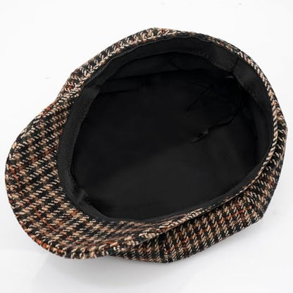 Newsboy Caps for Women Classic Beret Hats Autumn Winter Cap - color: B-black