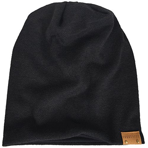VECRY Men's Slouch Beanie Skull Cap Long Baggy Hip-Hop Winter Summer Hat - color: Black