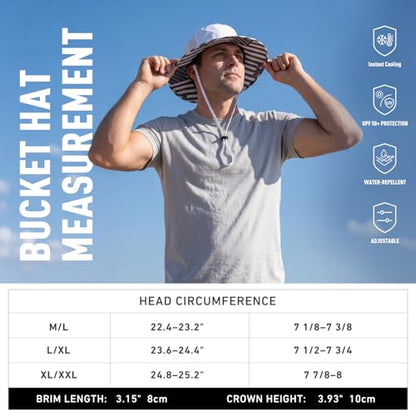 TOP-EX Wide Brim Bucket Sun Hat for Men & Women, Quick-Dry Boonie Hat, Mesh - color: Light Gray/Sunset Peaks Mesh, size: X-Large-XX-Large