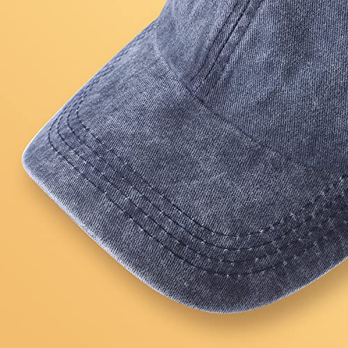 MEINICY 3 Packs Washed-Cotton Plain Baseball Cap, Adjustable Dad Hat - color: Black+gray+navy